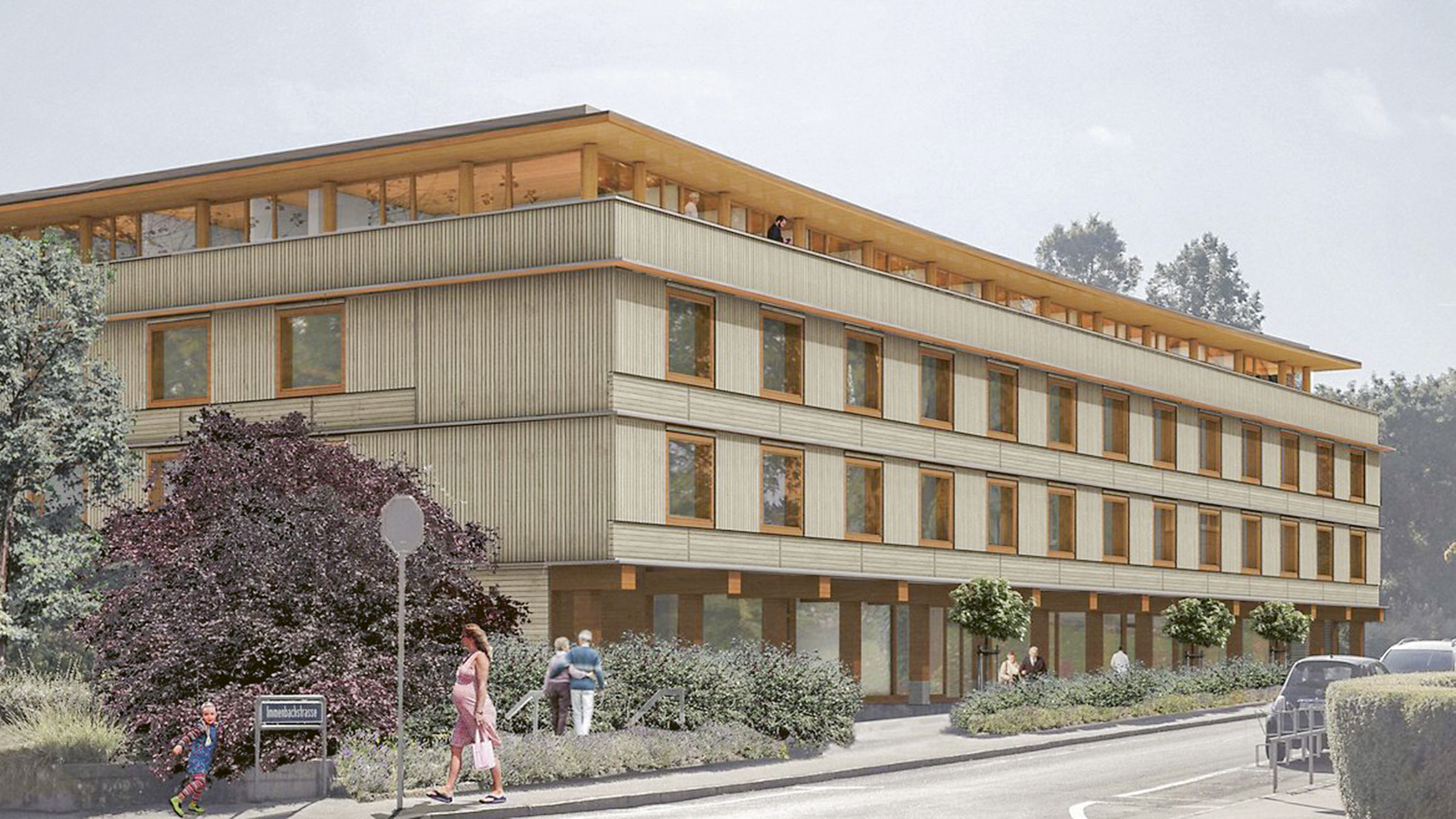 Ernst Frey, Hochbau, Riehen, Immenbachstrasse, Basel-Stadt, 2021, Geschäftskunden, Immenbachstrasse 17 / 19, Neubau Alters- und Pflegeheim «Dominikushaus»